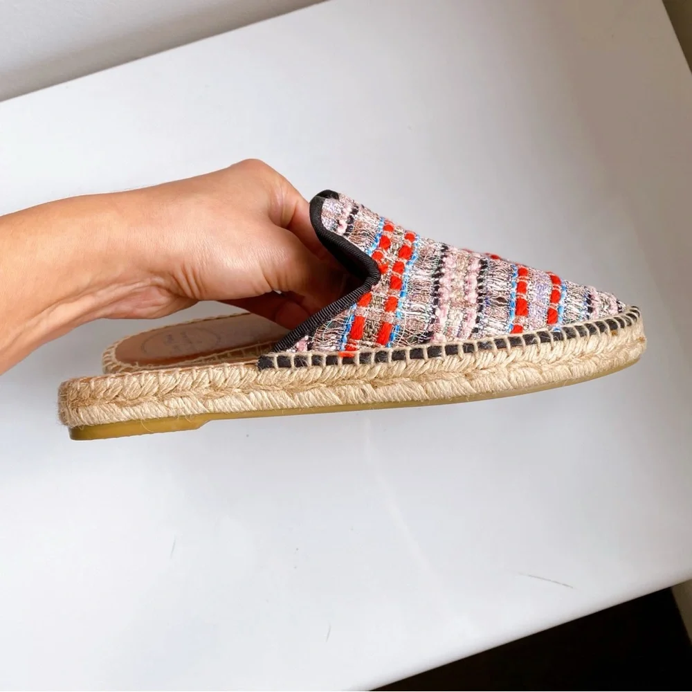 💕 TONI PONS ORIGENS PINK BLACK MULTI TWEED STITCHED ESPADRILLES! - Picture 2 of 16